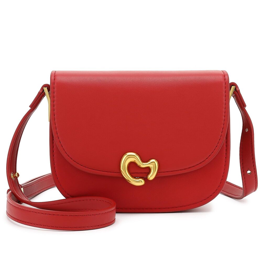 7932 Minimalist Crossbody Bag Compact Vegan Leather Shoulder Purse
